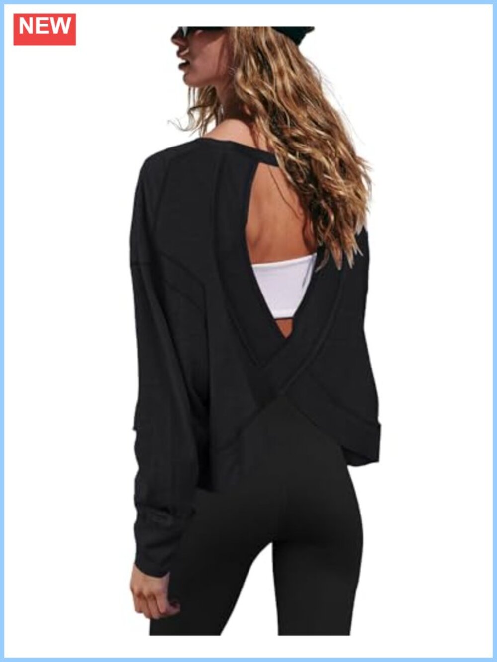 Open Back Loose Workout Top Backless Athletic T-Shirt